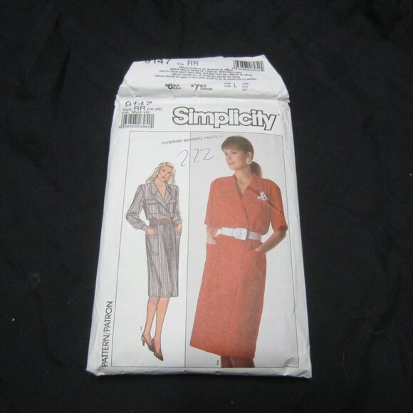 Simplicity Women's Shirt Dress Sewing Pattern 9147 Size 14-20 - Picture 1 of 6